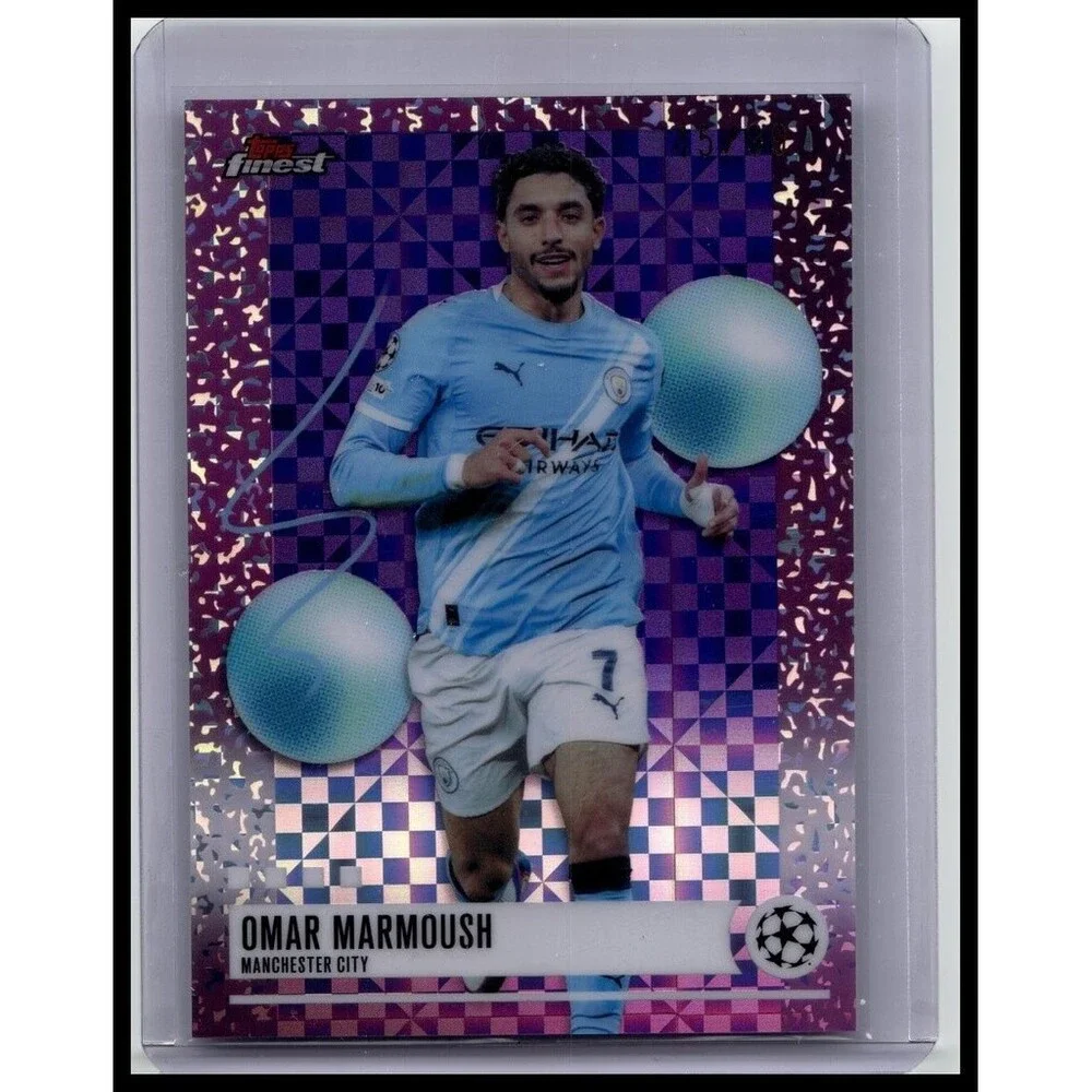 2026 Topps Finest UEFA#329 Omar Marmoush, Manchester City Purple Checkerboard/99